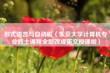 形式语言与自动机（东京大学计算机专业修士课程全部改成英文授课啦）