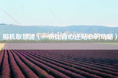 相机取景器（一份比背心还贴心的功略）