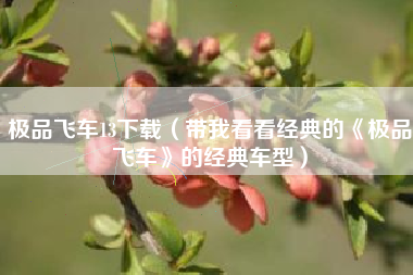 极品飞车13下载（带我看看经典的《极品飞车》的经典车型）