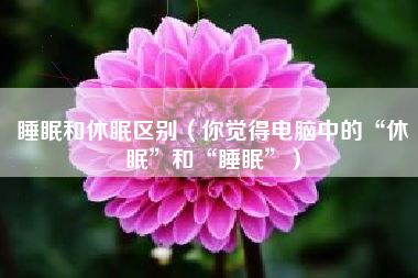 睡眠和休眠区别（你觉得电脑中的“休眠”和“睡眠”）