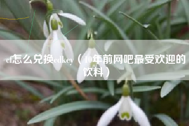 cf怎么兑换cdkey（10年前网吧最受欢迎的饮料）