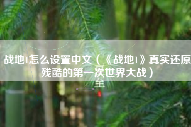 战地1怎么设置中文（《战地1》真实还原残酷的第一次世界大战）