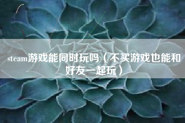 steam游戏能同时玩吗（不买游戏也能和好友一起玩）