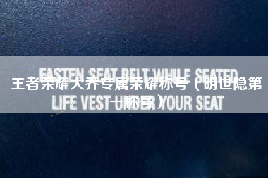 王者荣耀大乔专属荣耀称号（明世隐第一称号）