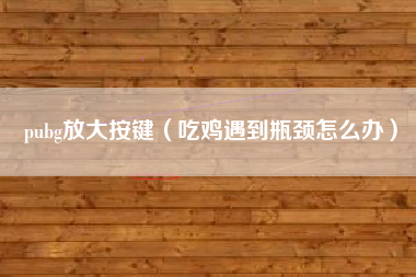 pubg放大按键（吃鸡遇到瓶颈怎么办）