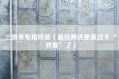 三国杀专用技能（最经典还是莫过于“救援”了）