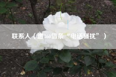 联系人（遭360借条“电话骚扰”）