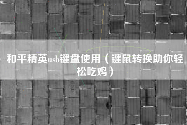 和平精英usb键盘使用（键鼠转换助你轻松吃鸡）