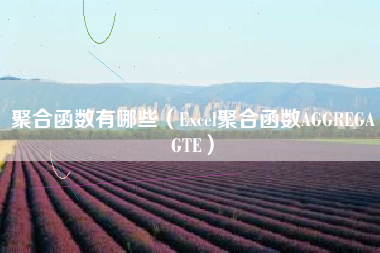 聚合函数有哪些（Excel聚合函数AGGREGAGTE）