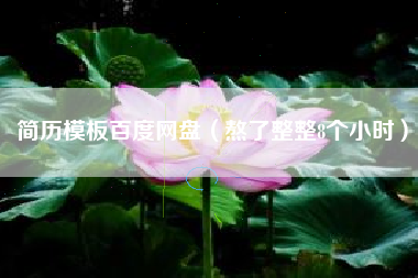 简历模板百度网盘（熬了整整8个小时）