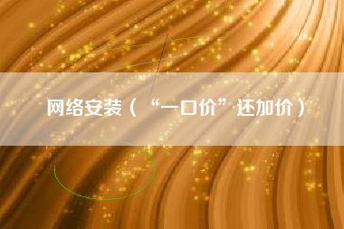 网络安装（“一口价”还加价）