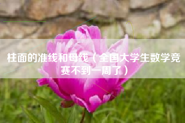 柱面的准线和母线（全国大学生数学竞赛不到一周了）