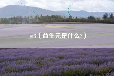 gf3（益生元是什么?）