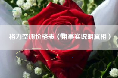 格力空调价格表（用事实说明真相）