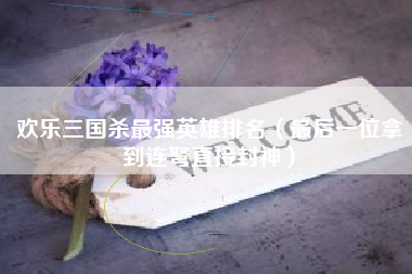欢乐三国杀最强英雄排名（最后一位拿到连弩直接封神）
