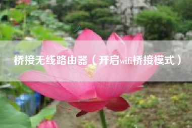 桥接无线路由器（开启wifi桥接模式）