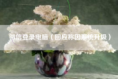 微信登录电脑（回应称因系统升级）