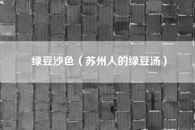 绿豆沙色（苏州人的绿豆汤）