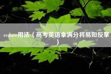 reduce用法（高考英语拿满分将易如反掌）