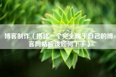 博客制作（搭建一个完全属于自己的博客网站应该如何下手）