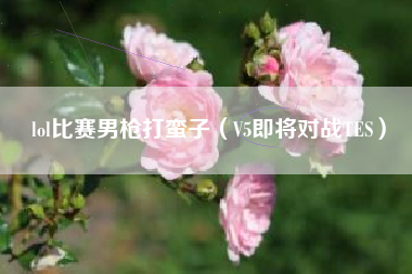 lol比赛男枪打蛮子（V5即将对战TES）