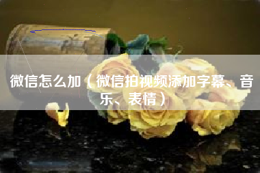 微信怎么加（微信拍视频添加字幕、音乐、表情）