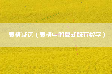 表格减法（表格中的算式既有数字）