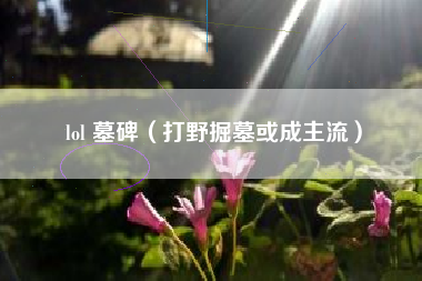 lol 墓碑（打野掘墓或成主流）
