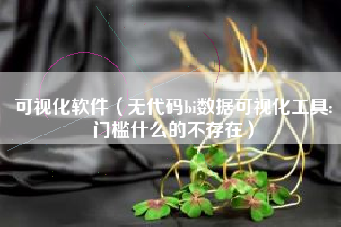 可视化软件（无代码bi数据可视化工具:门槛什么的不存在）