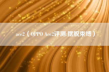 ace2（OPPO Ace2评测:摆脱束缚）