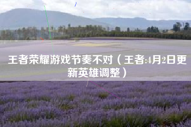 王者荣耀游戏节奏不对（王者:4月2日更新英雄调整）