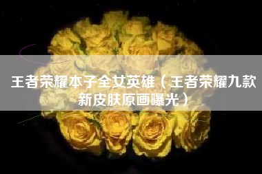 王者荣耀本子全女英雄（王者荣耀九款新皮肤原画曝光）