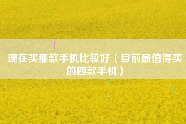 现在买那款手机比较好（目前最值得买的四款手机）