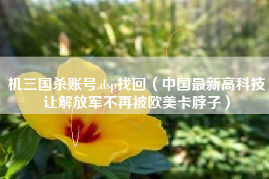 机三国杀账号.dsp找回（中国最新高科技让解放军不再被欧美卡脖子）