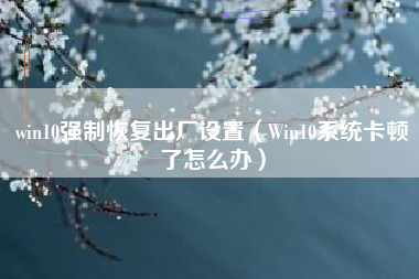 win10强制恢复出厂设置（Win10系统卡顿了怎么办）
