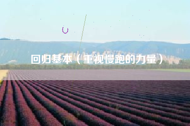 回归基本（重视慢跑的力量）