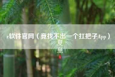 r软件官网（竟找不出一个扛把子App）