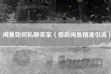 闲鱼如何私聊卖家（借助闲鱼精准引流）