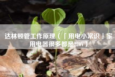 达林顿管工作原理（「用电小常识」家用电器很多都是220V）