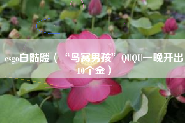 csgo白骷髅（“鸟窝男孩”QUQU一晚开出10个金）