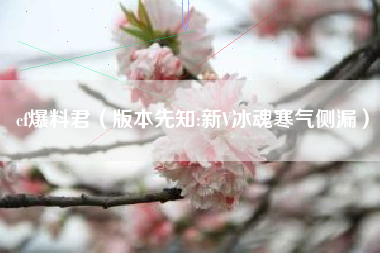 cf爆料君（版本先知:新V冰魂寒气侧漏）
