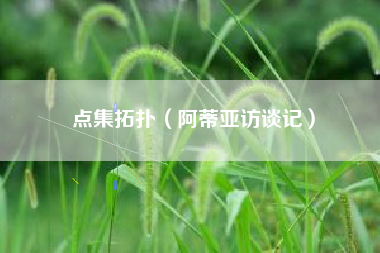点集拓扑（阿蒂亚访谈记）