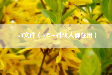 sdf文件（10W+科研人都在用）
