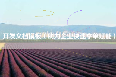 开发文档模板（助力企业快速拿单赋能）