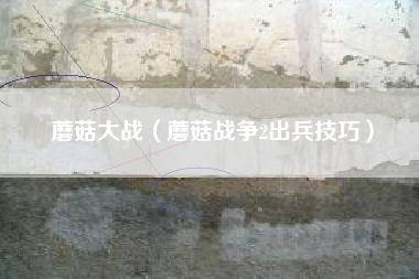 蘑菇大战（蘑菇战争2出兵技巧）