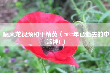 喷火龙视频和平精英（2022年已逝去的中端神U）