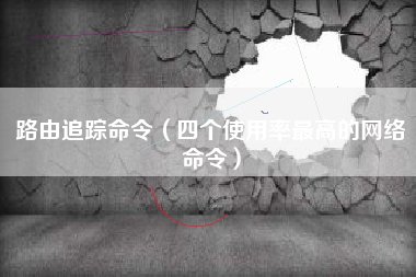 路由追踪命令（四个使用率最高的网络命令）
