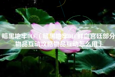 暗黑地牢DLC（暗黑地牢DLC鲜血宫廷部分物品互动攻略物品互动怎么用）