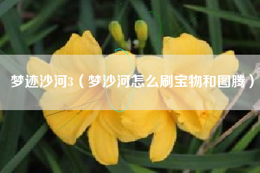 梦迹沙河3（梦沙河怎么刷宝物和图腾）