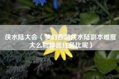 侠水陆大会（梦幻西游侠水陆副本难度大么和神器任务比呢）